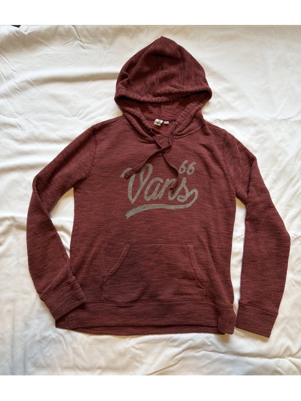 Vans Men's Maroon Hooded Pullover with Logo